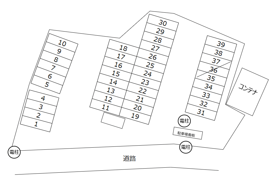 大信パーキングの駐車配置図