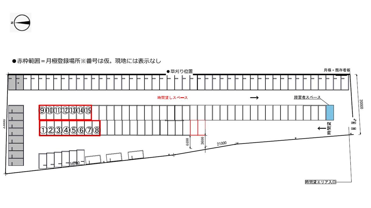 祝園駅前第1の駐車配置図