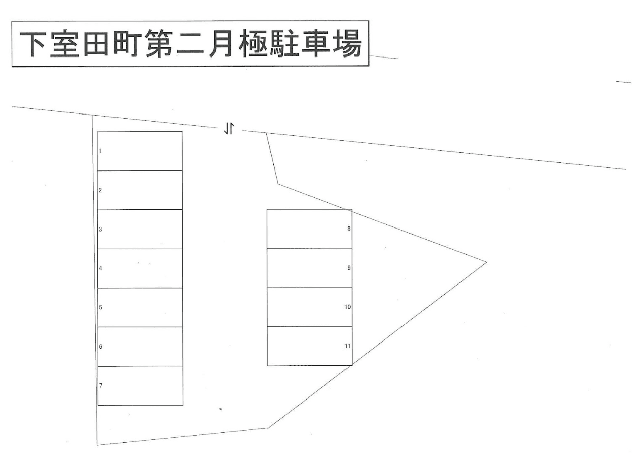 下室田町第二月極駐車場の駐車配置図