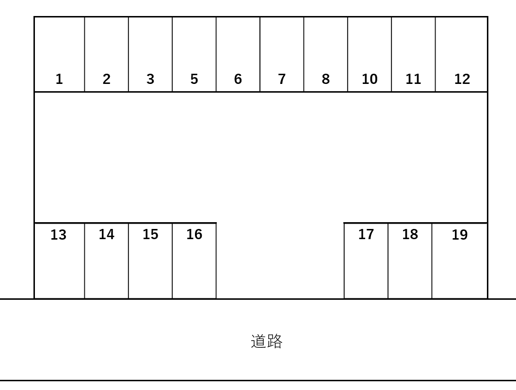 書写パーキングの駐車配置図