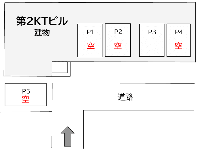 第2KTビルの駐車配置図