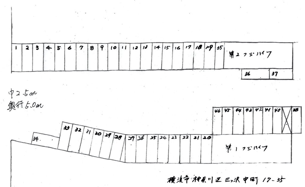 藤巻第4駐車場の駐車配置図