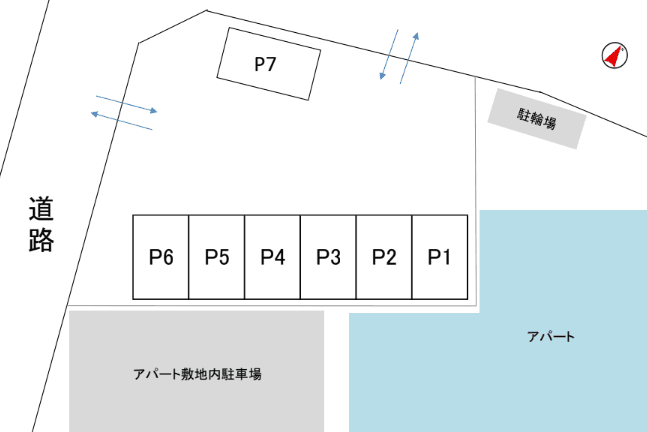 crocchio仙台東 敷地外月極駐車場の駐車配置図