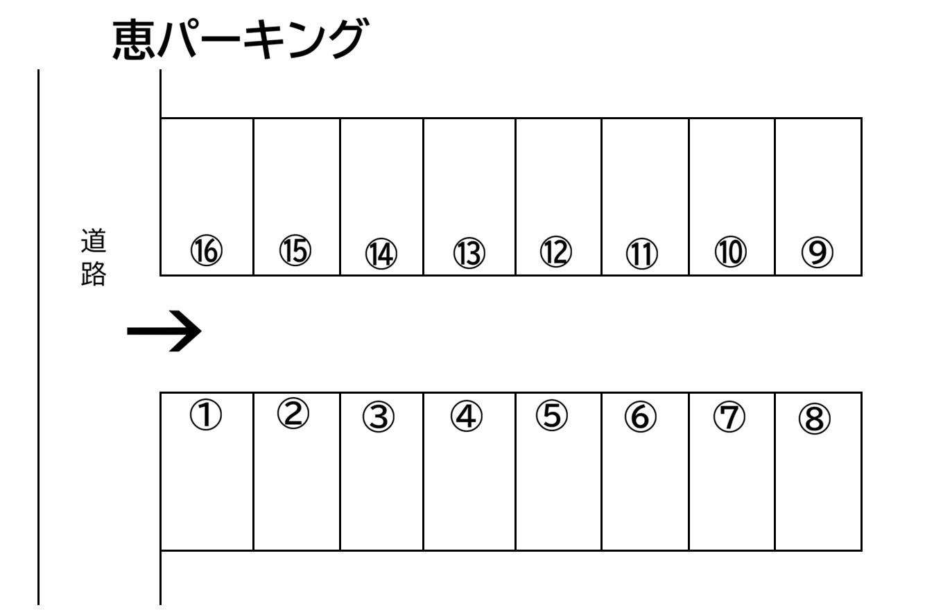 恵パーキングの駐車配置図