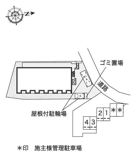 アンソレイユD(51987) 敷地外駐車場の駐車配置図