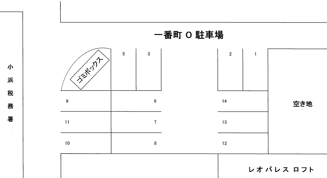 一番町 O 駐車場の駐車配置図