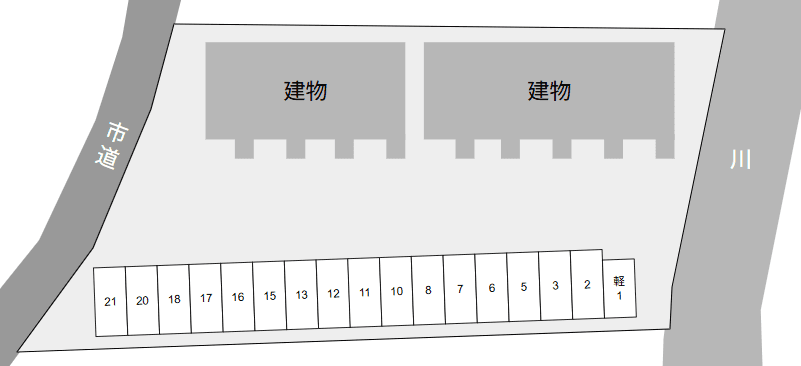 Prog Sakura A・B別駐車場の駐車配置図