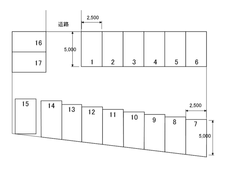 吉村駐車場の駐車配置図