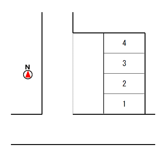 岡不動産事務所西隣駐車場の駐車配置図
