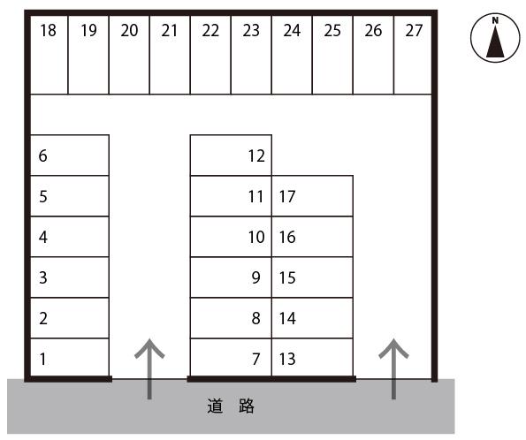 中村ルネッサンスパーキングの駐車配置図