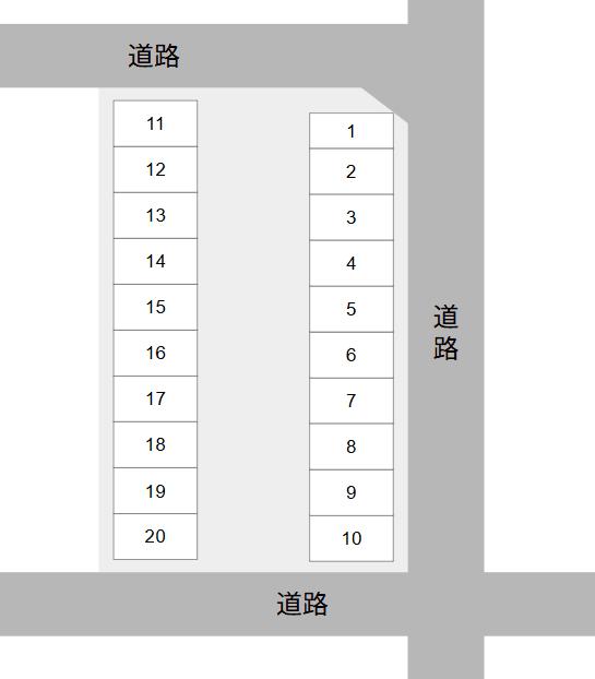 スマイルパーク45号の駐車配置図