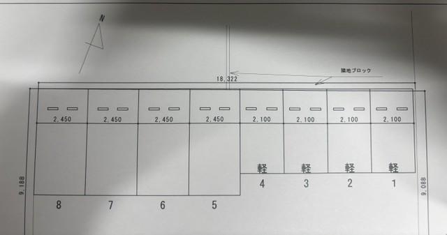 トップパーク泉月極駐車場の駐車配置図