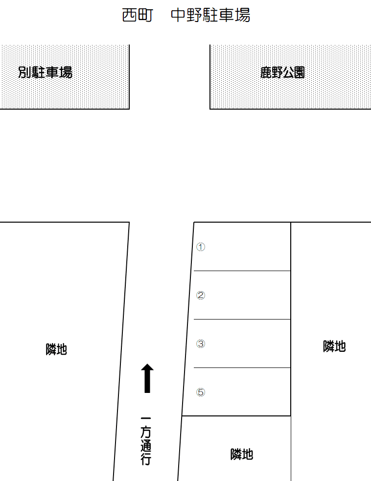 西町4丁目 中野駐車場の駐車配置図