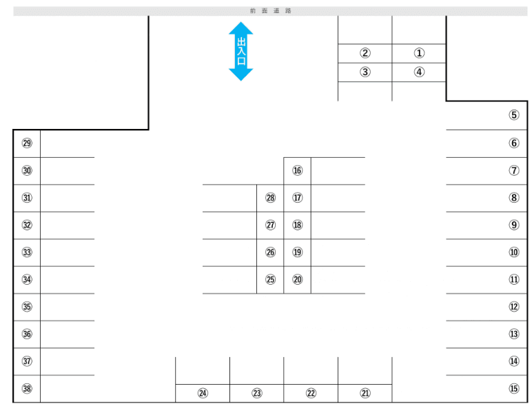 田町HS駐車場の駐車配置図