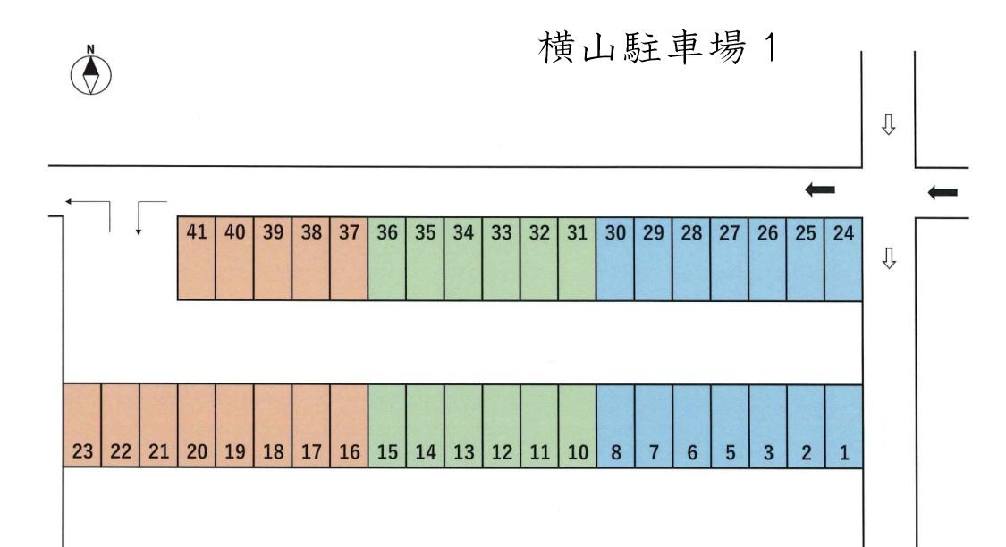 横山駐車場2の駐車配置図