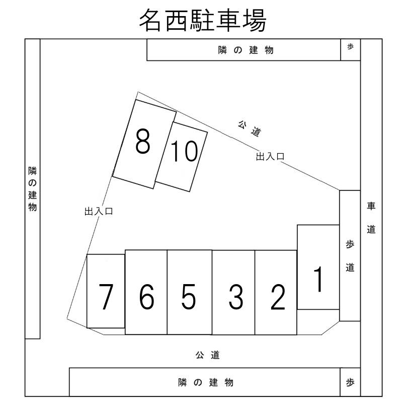 名西駐車場の駐車配置図