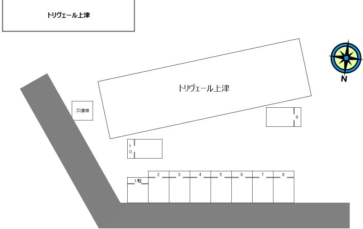 トリヴェール上津の駐車配置図