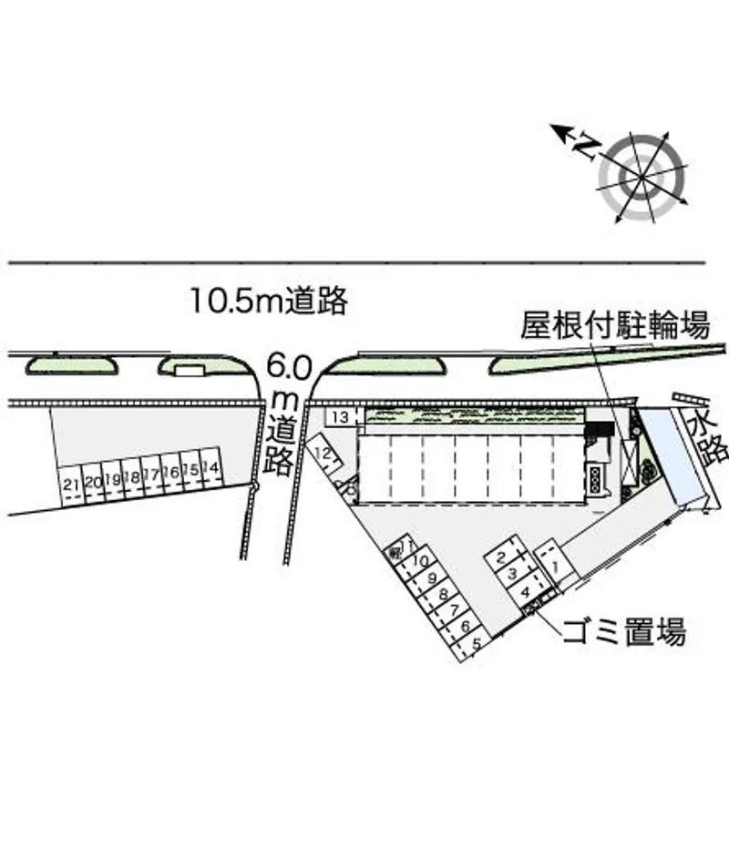 ファミーユⅡ(43222) 敷地外駐車場の駐車配置図