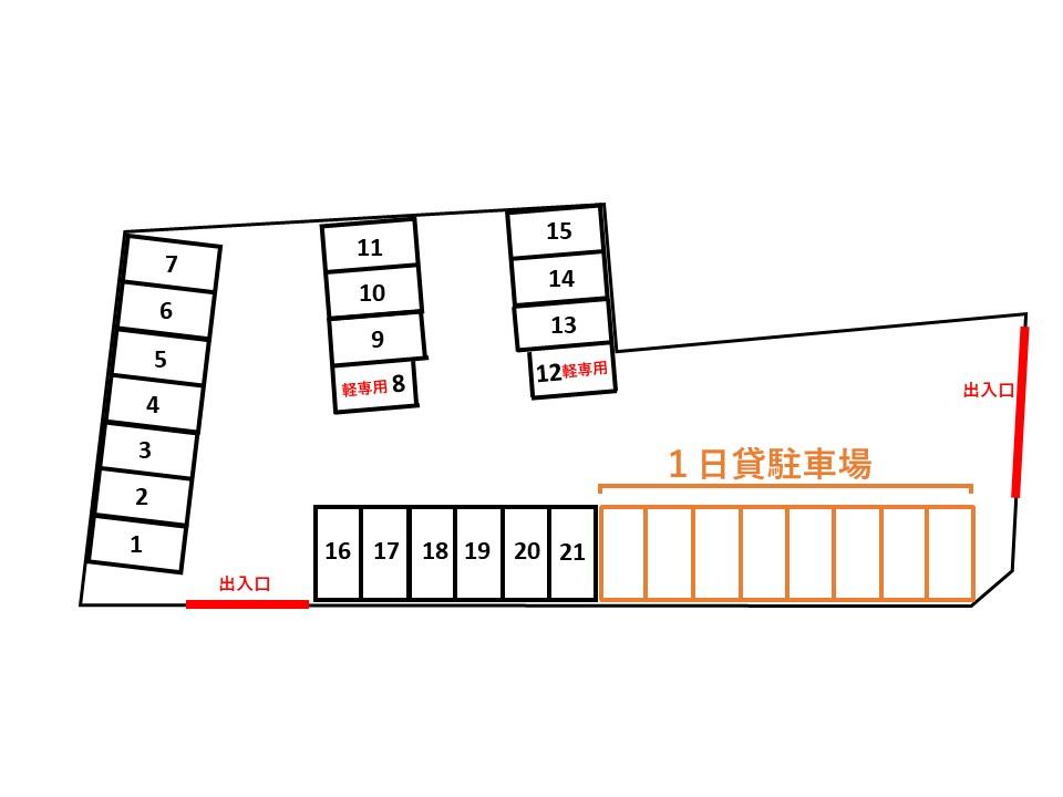 別所町月極駐車場の駐車配置図