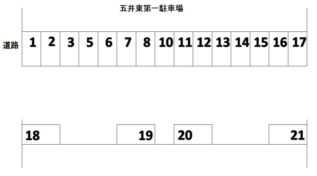 五井東第一駐車場の駐車配置図