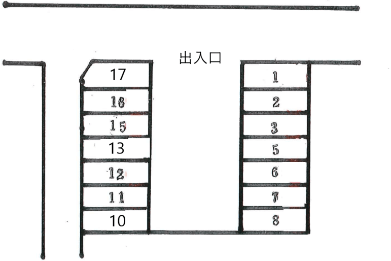 大谷月極駐車場の駐車配置図