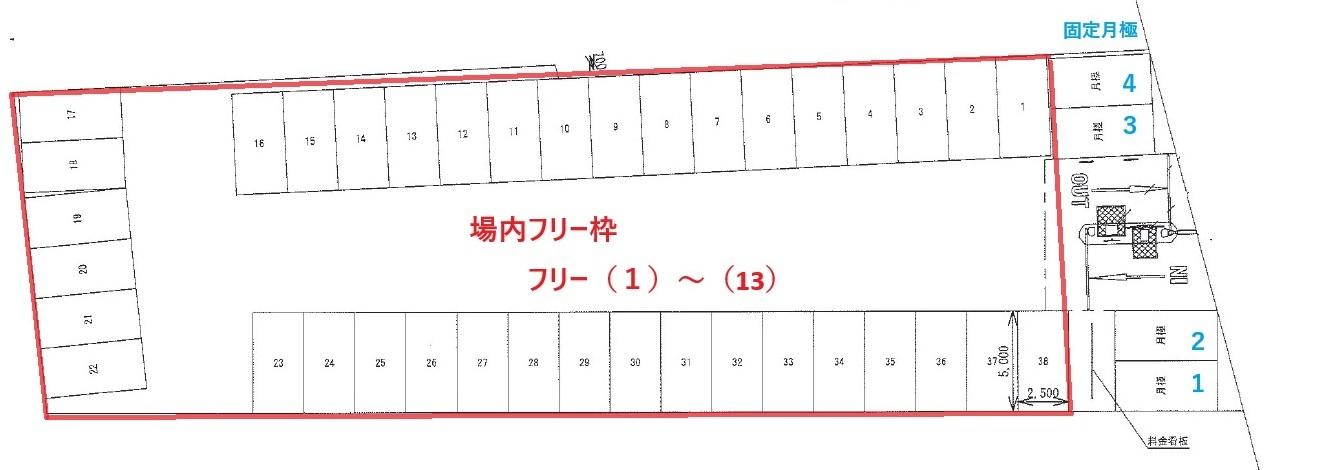 Dパーキング大畠PS第1の駐車配置図
