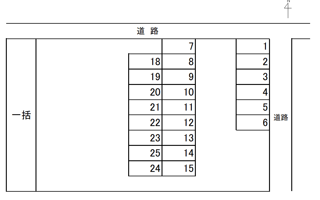 キッコーミネ第2駐車場の駐車配置図