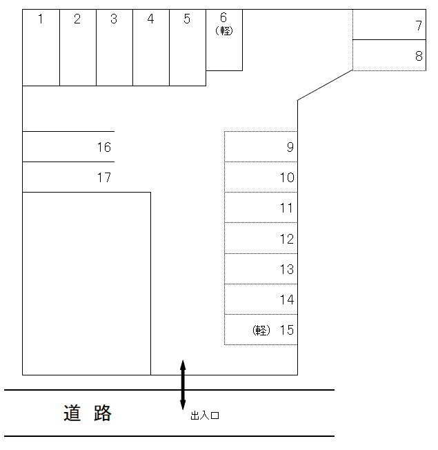 神水本町上野駐車場の駐車配置図