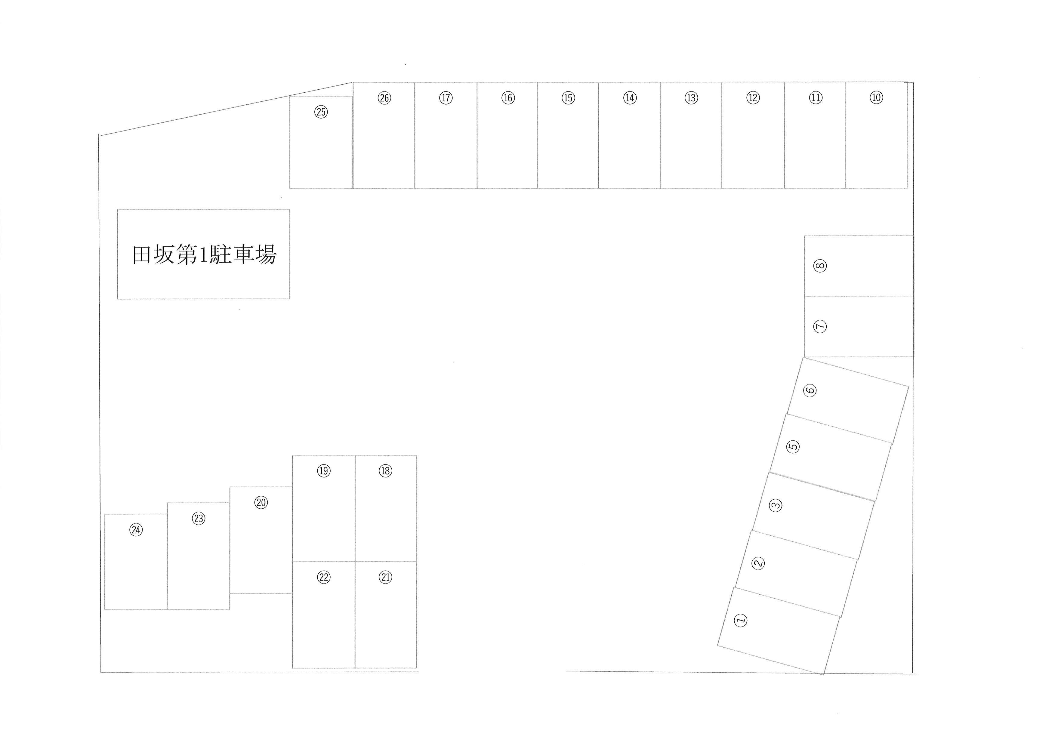 田坂第1駐車場の駐車配置図