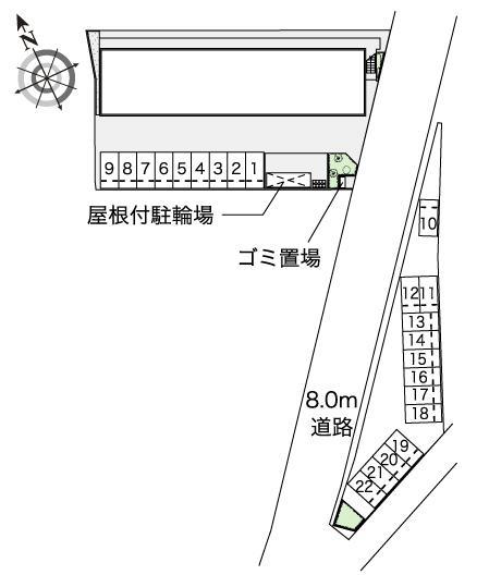 ドゥ エトワール(44807) 敷地外駐車場の駐車配置図