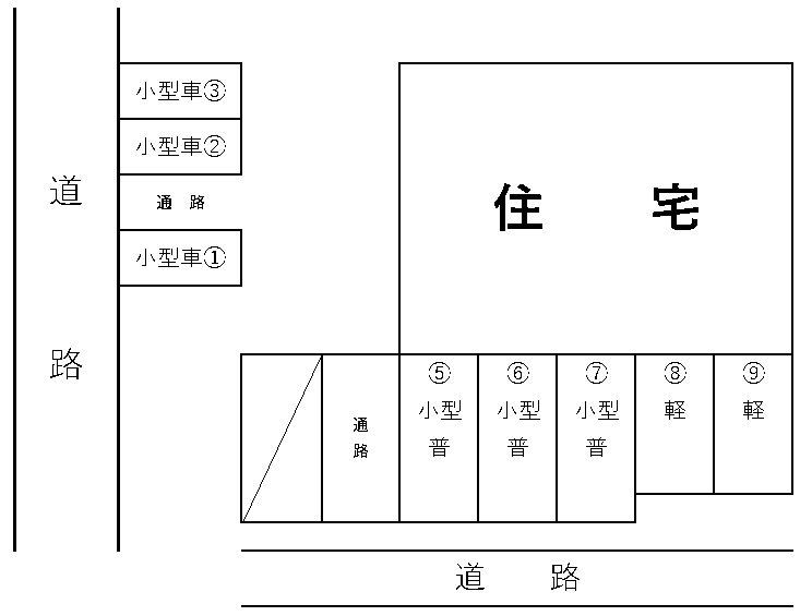 門前駐車場の駐車配置図