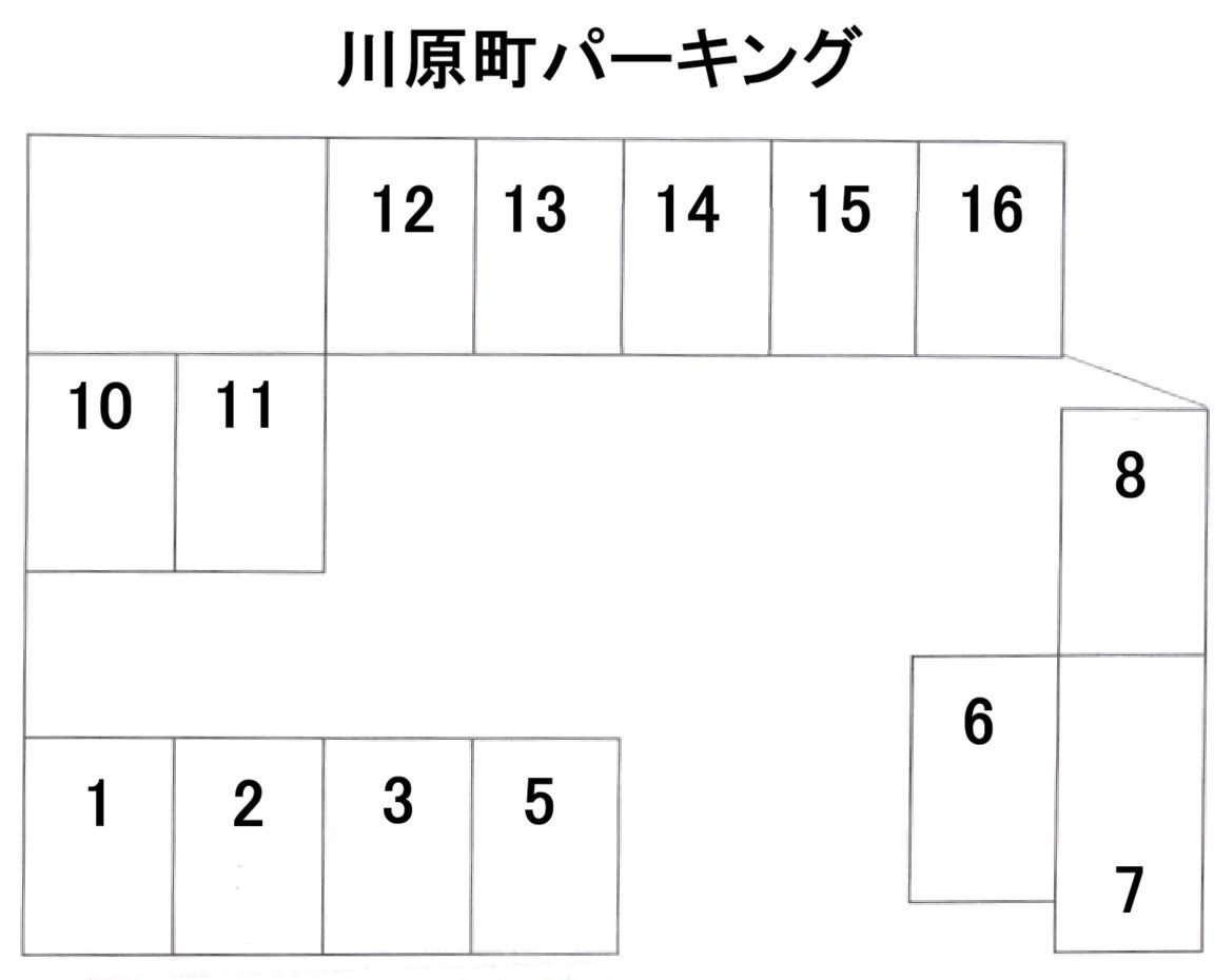 川原町パーキングの駐車配置図