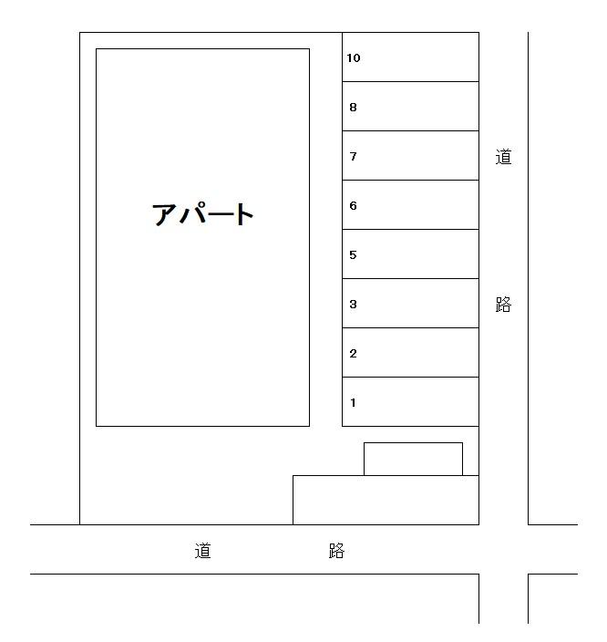 ヴィラINOUE敷地内駐車場の駐車配置図