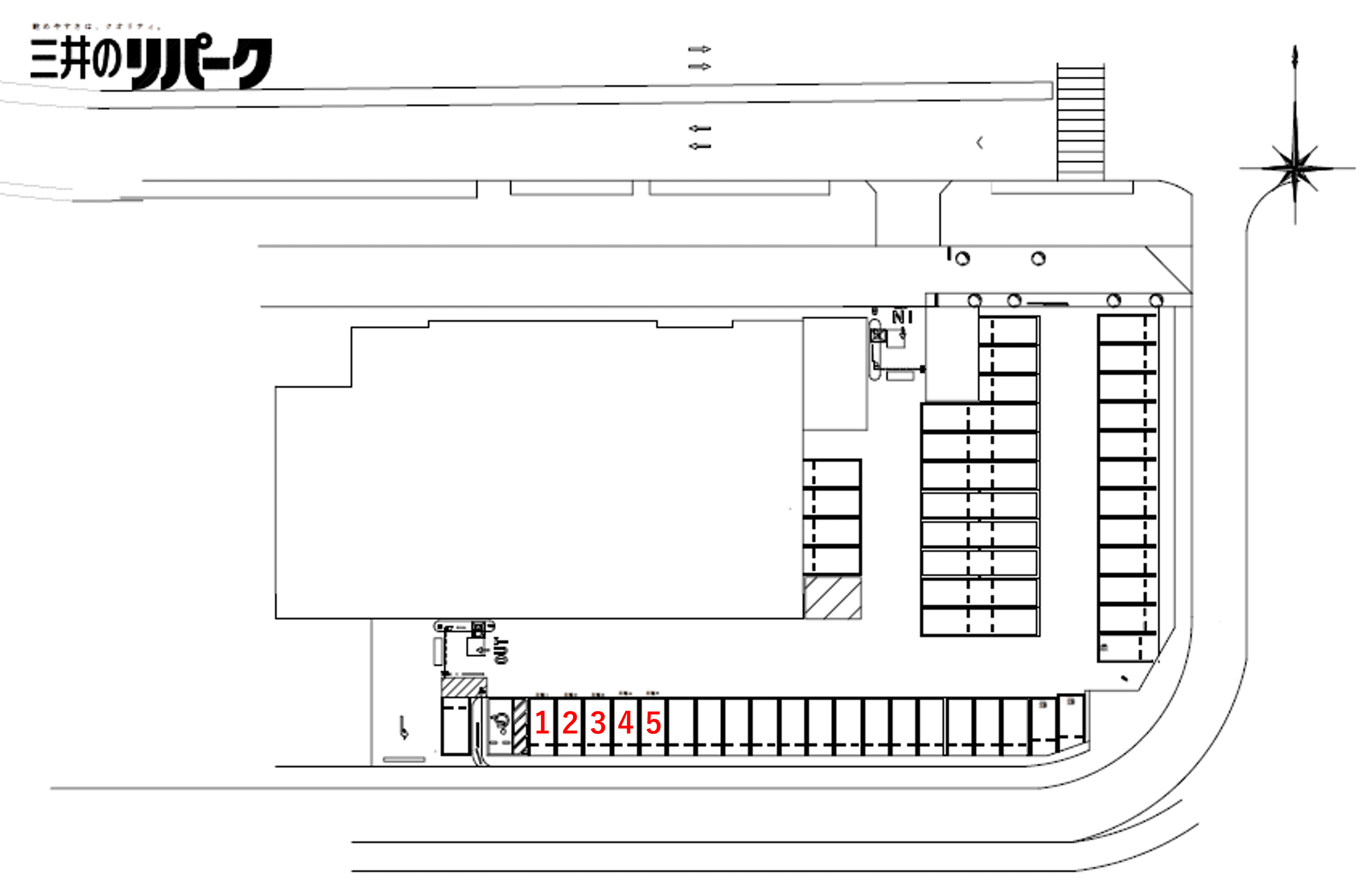 桜宮タワープラザアベニューの駐車配置図