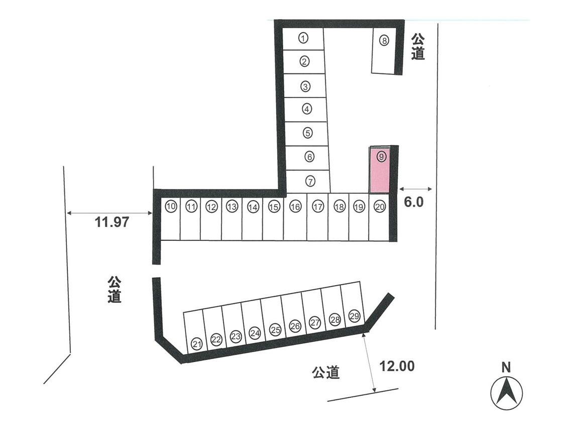 花畑パーキングの駐車配置図