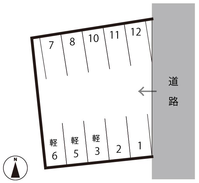 枝松1丁目田中パーキングの駐車配置図