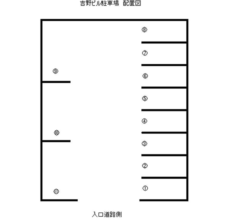 吉野ビル駐車場の駐車配置図