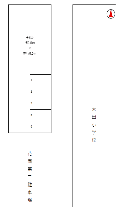 花園第二駐車場の駐車配置図