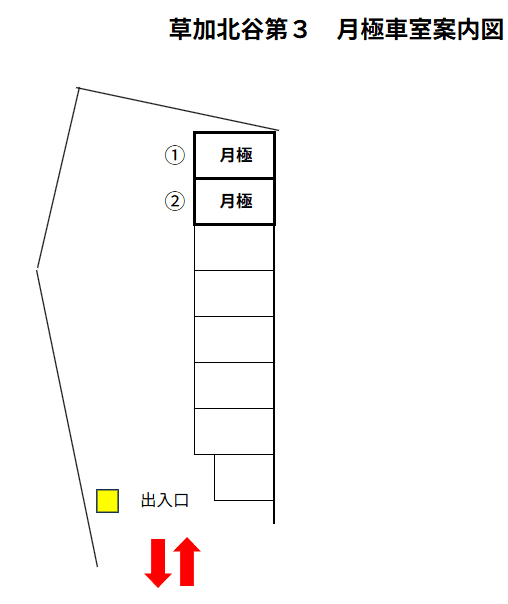 草加北谷第3の駐車配置図