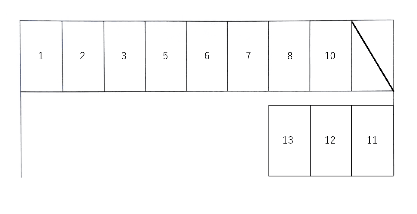 北町駐車場の駐車配置図