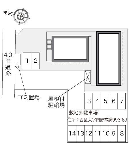 コンフォート(30897) 敷地外駐車場の駐車配置図