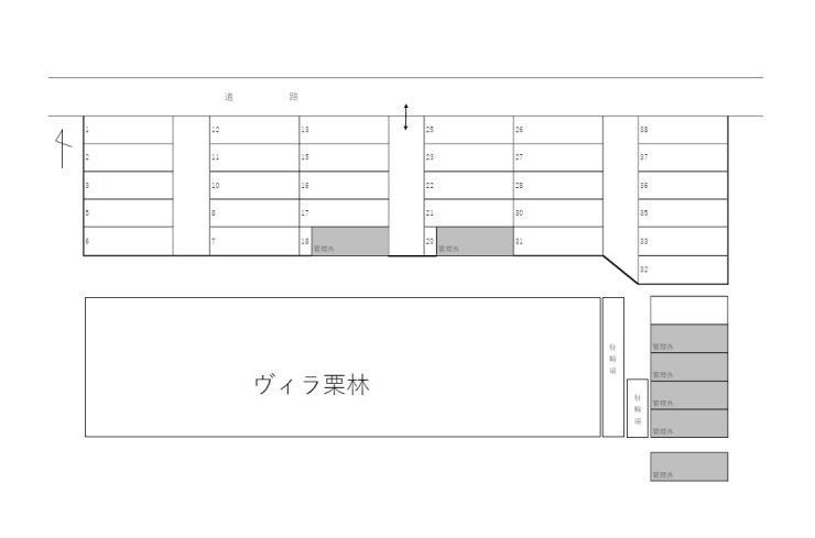 中一商事栗林町南駐車場の駐車配置図