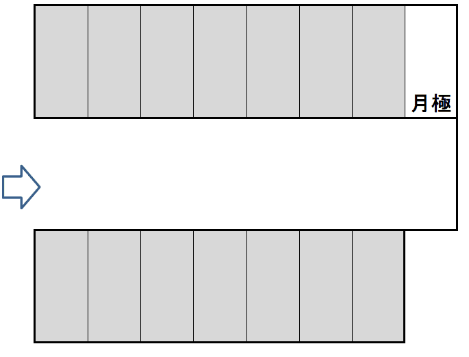 向陵中町駐車場の駐車配置図