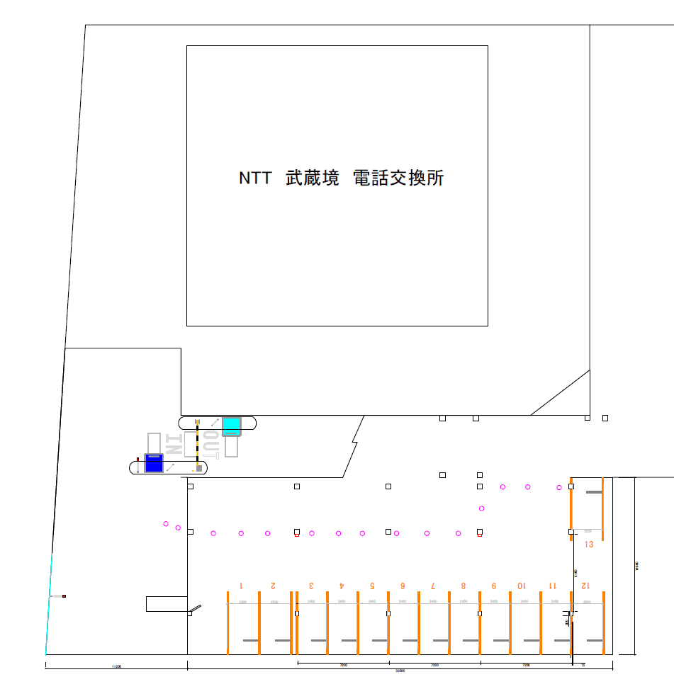 武蔵境第2駐車場の駐車配置図