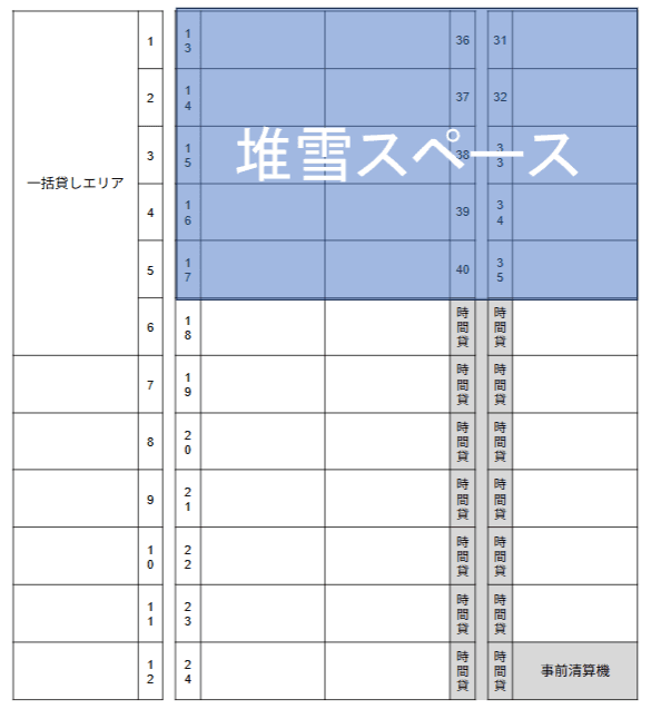 東苗穂4条1丁目駐車場の駐車配置図