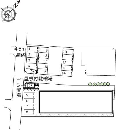 Gメゾネット(44327) 敷地外駐車場の駐車配置図