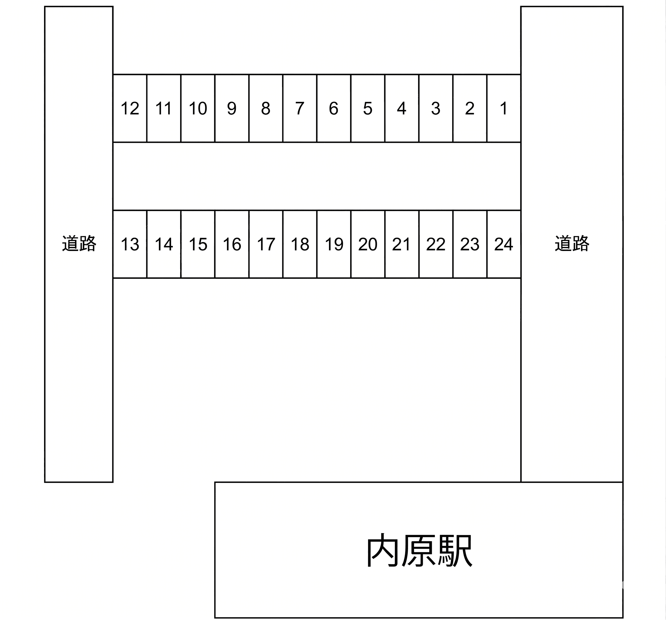 谷津駅前駐車場の駐車配置図