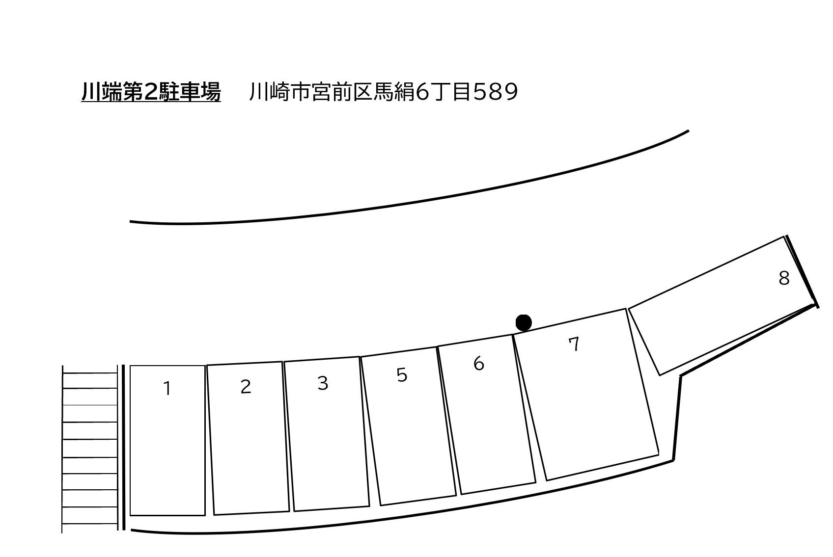 川端第2駐車場の駐車配置図
