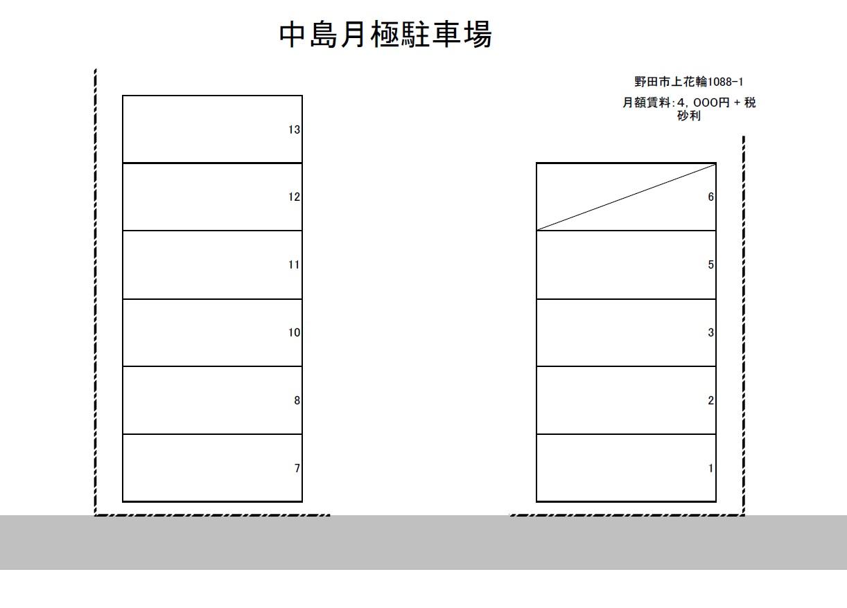 中島月極駐車場の駐車配置図