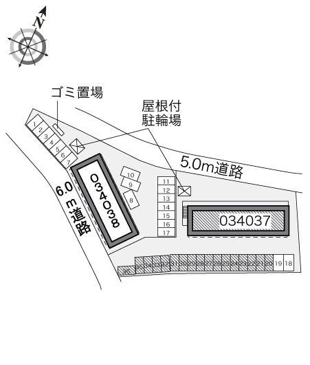 奥州花園A(34037)の駐車配置図
